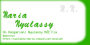maria nyulassy business card